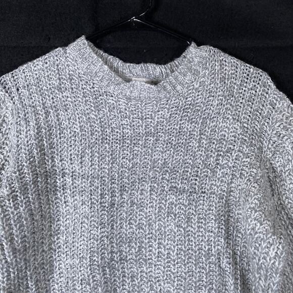 A New Day Womens Sweater Gray Open Knit Oversized Wool Blend Long Sleeve L - Picture 2 of 11